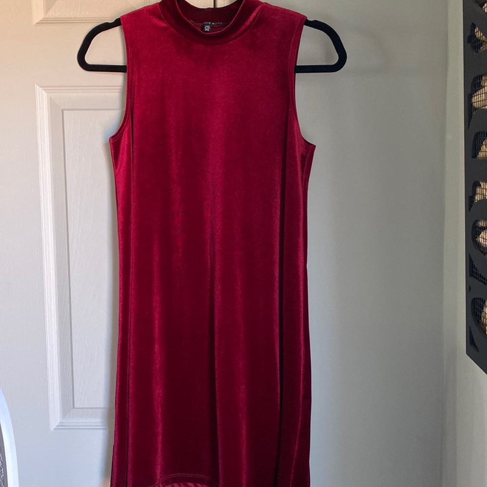 Velvet red mini dress